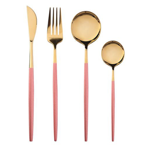 4Pcs Set Stainless Steel Fork,Knife,Spoons Cutlery Set for Kitchen & Restaurant 